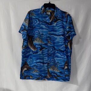 Ingear Blue Oceanic Shark Print Shirt